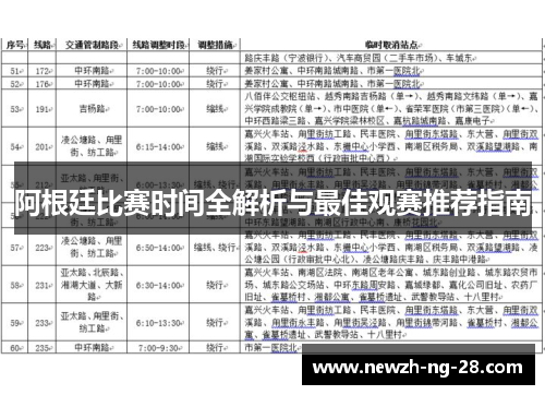 阿根廷比赛时间全解析与最佳观赛推荐指南